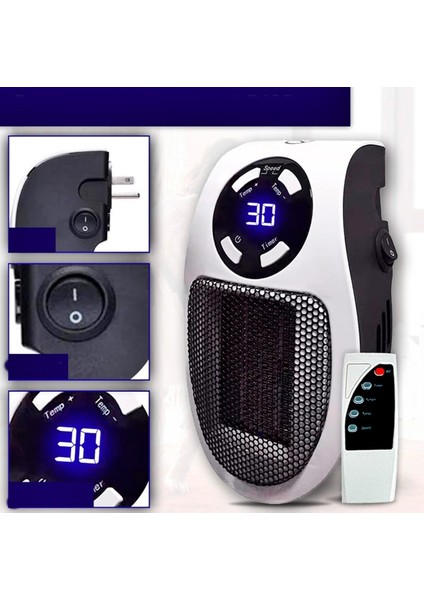 Fanlı Elektrikli Isıtıcı Karavan Için Taşınabilir 220 Volt Fişe Takılan 500 Watt Isıtıcı Kumandalı fiyatları