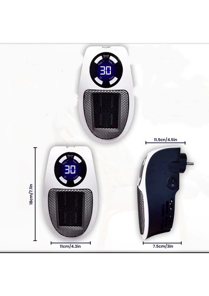 Fanlı Elektrikli Isıtıcı Karavan Için Taşınabilir 220 Volt Fişe Takılan 500 Watt Isıtıcı Kumandalı modelleri