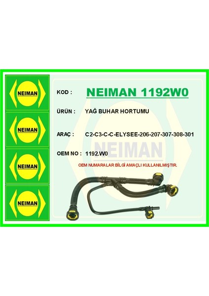 Yağ Buhar Hortumu C2-C3-C-C-ELYSEE-206-207-307-308-301