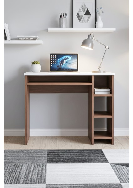 Junıor Plus Çalışma Masası Öğrenci Ofis Bilgisayar ve Çok Amaçlı Kullanım 45X90 cm Milano & Beyaz