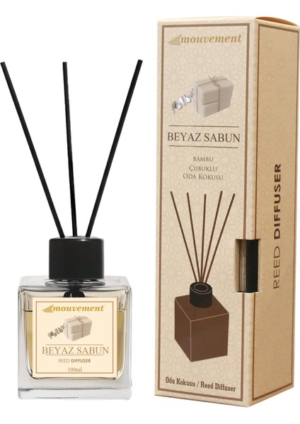 Beyaz Sabun 100 ml Bambu Çubuklu Oda Kokusu – Temizlik ve Tazelik Hissiyle Ferah Bir Ortam