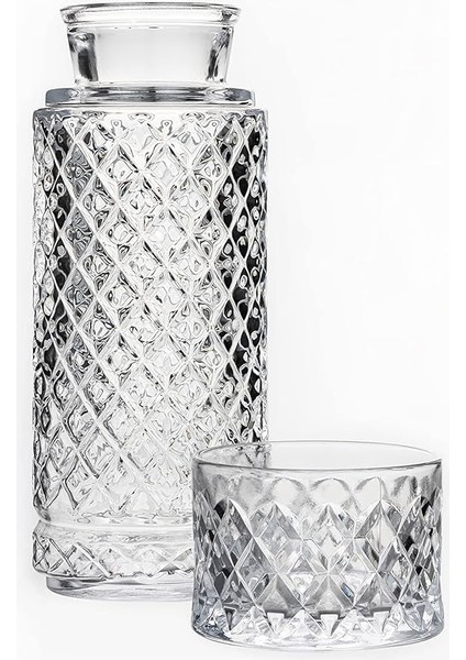 El Yapımı Cam Başucu Sürahisi, Bardaklı Cam Sürahi