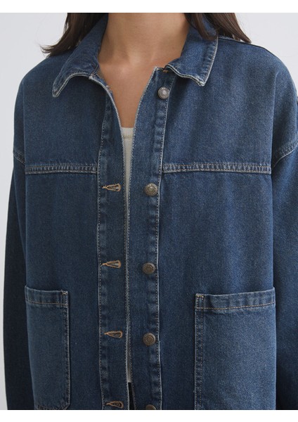 Yeni Sezon Oversize Kadın Jean Gömlek Ceket modelleri