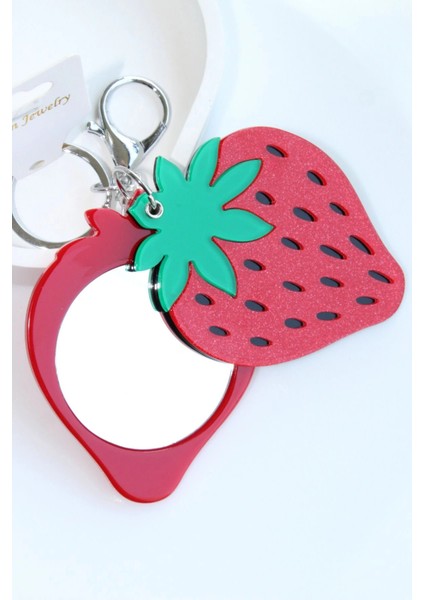 Çilek Tasarım Meyve Model Aynalı Kadın Çanta Charmı ve Anahtarlık fiyatları