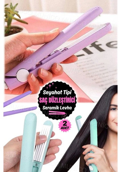 Iki Adet Mini Düz Saç Bigudi, Hafif ve Renkli, Seyahat ve Ev Kullanımı Için Ideal modelleri