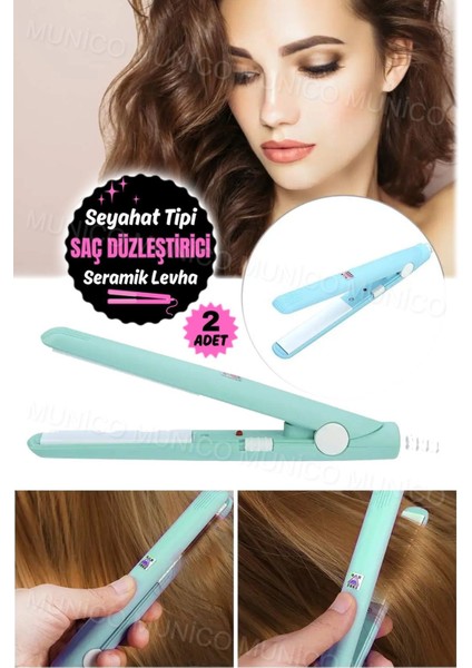 Iki Adet Mini Düz Saç Bigudi, Hafif ve Renkli, Seyahat ve Ev Kullanımı Için Ideal indirimleri