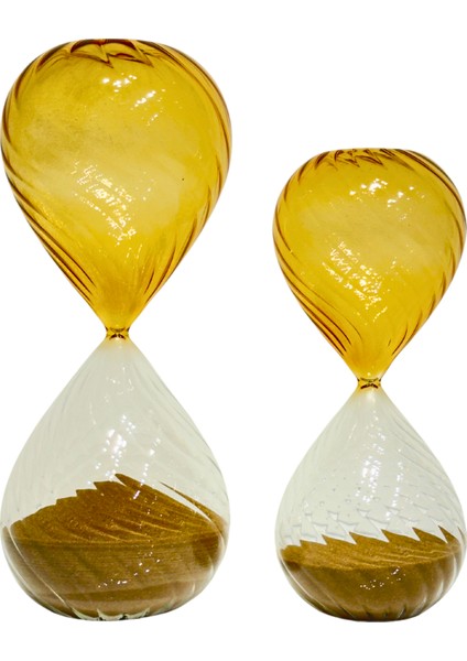 Amber & Şeffaf 2'li Dekoratif Kum Saati Seti