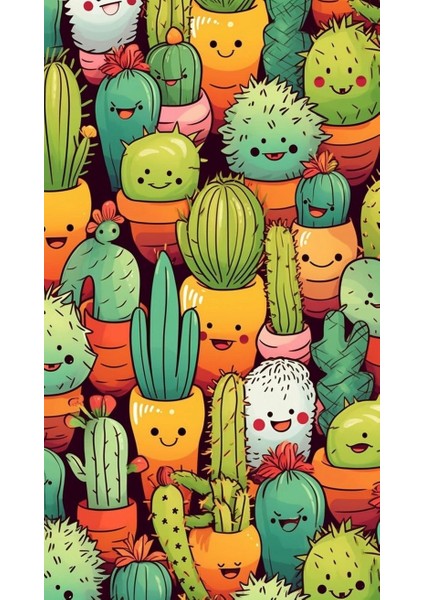 Çocuk Odası Kreş Gülen Kaktüsler Ev Duvar Salon Güzellik Salonu Ofis Dükkan Dekarasyon Kanvas Tablo fiyatları