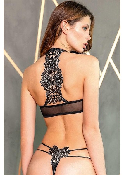 Arias Closet Balenli Destekli Dolgulu Askıları Çıkabilen Önden Açılan Sırt Dekolte Sütyen ve String Takım