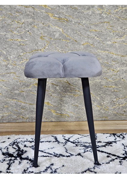 Kare Siyah Boyalı Konik Ayaklı Tabure - Oturak - Bar Taburesi - Ayaklı Tabure Gri Renk 48 x 33 Boyut/ebat modelleri