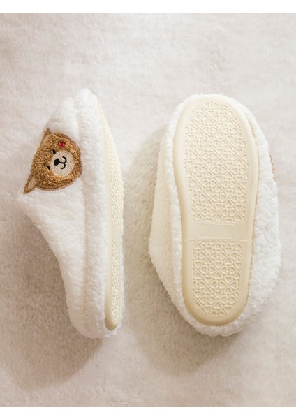 Yeni Sezon Ayı Teddy Nakışlı Pelüş Kadın Ev Terliği fırsatları