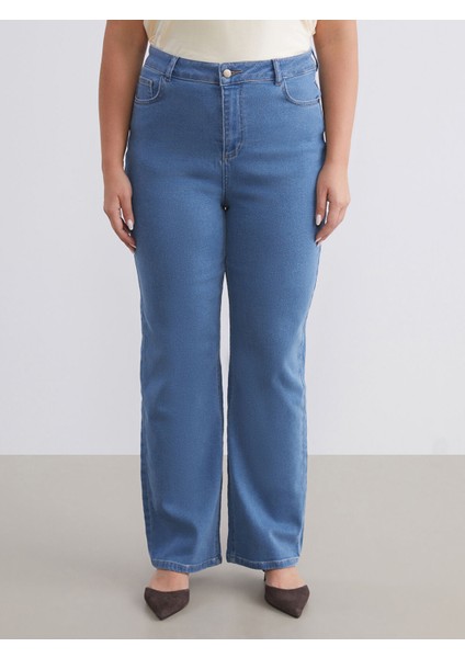 Yeni Sezon Büyük Beden Straight Fit Kadın Jean Pantolon fiyatları