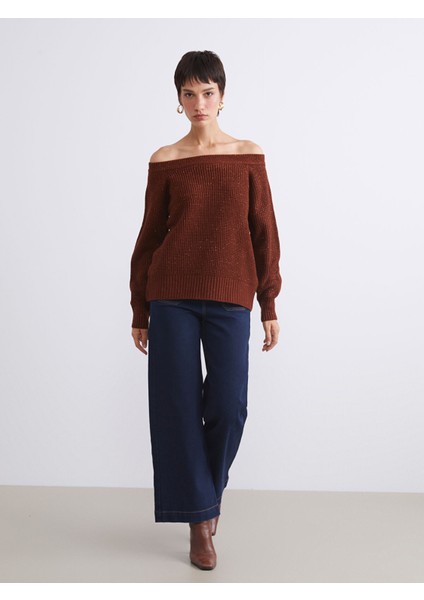 Yeni Sezon Kayık Yaka Oversize Kadın Triko Kazak fiyatları