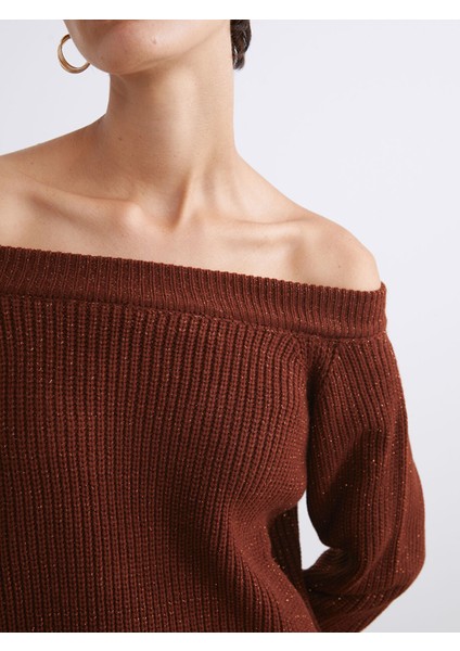 Yeni Sezon Kayık Yaka Oversize Kadın Triko Kazak modelleri