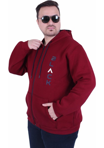 Mocgrande Büyük Beden Kapüşonlu Fermuarlı 3ip Sweat Black 25716 Murdum fiyatları