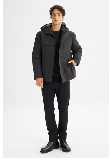 Relaxed Fit Rahat Kesim Kapüşonlu Cepli Şişme Mont fiyatları