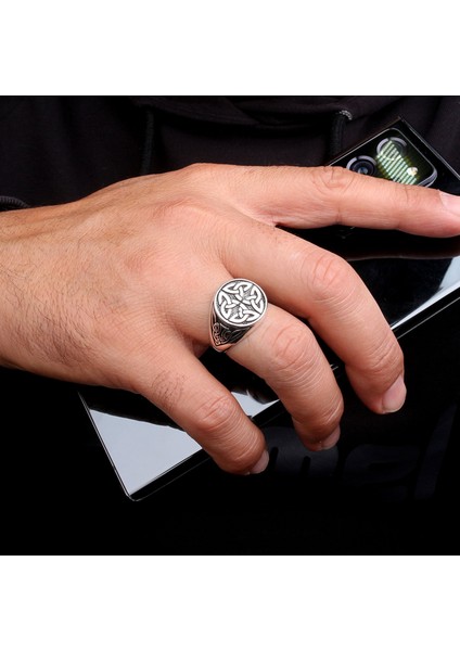 925 Ayar Gümüş Desen Model Erkek Yüzük