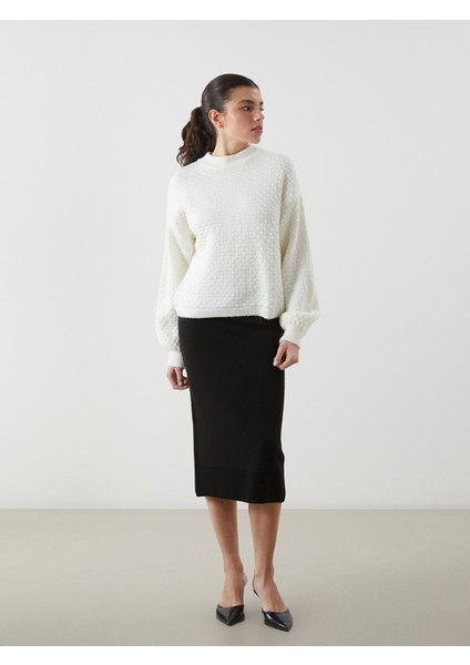 Yeni Sezon Bisiklet Yaka Kendinden Desenli Kadın Triko Kazak fiyatları