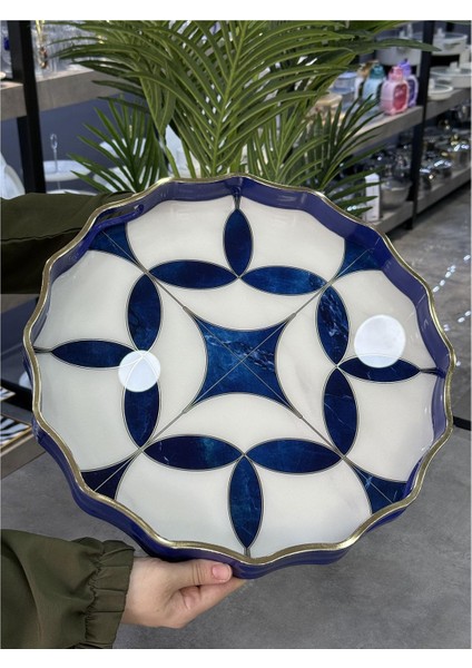 Lüx Yuvarlak Iç Kısmı Cam Tepsi indirimleri