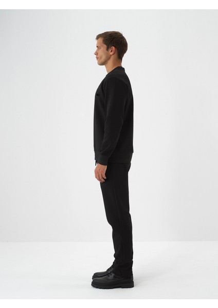 Erkek Siyah Pamuk Dokulu Regular Fit Sweatshirt modelleri