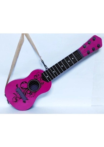 Pembe Oyuncak Ispanyol Gitar 6 Telli 50 Cm. Okul Gösteri Gitarı