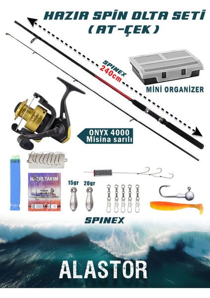 Spinex Spin Olta Seti Hazır Olta Seti At-Çek Olta Seti Spin Olta Kamışı 10-40