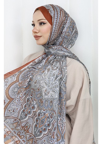 Etnik Desen Janjan Şal 70304-11 Tarçın Renk