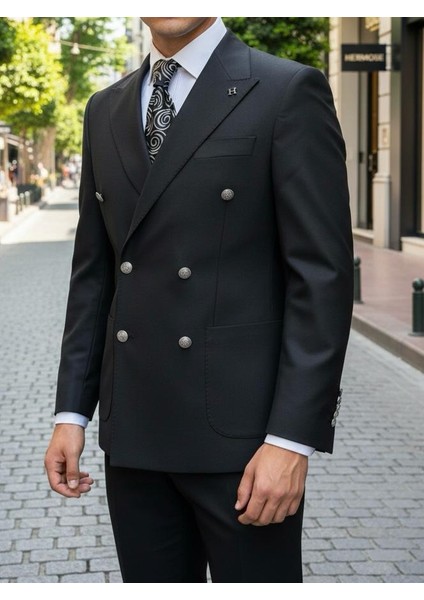 Siyah Metal Düğmeli Modern Fit Ceket fiyatları