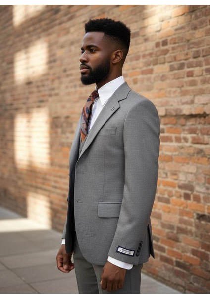 Gri Modern Fit Erkek Takım Elbise | Yelekli 3'lü Kombin fiyatları