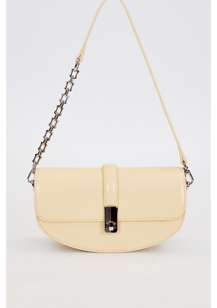 Sarı Metal Detaylı Omuz Çantası