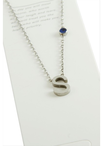 Wizard Gümüş Renkli Harfli Çelik Kolye-S