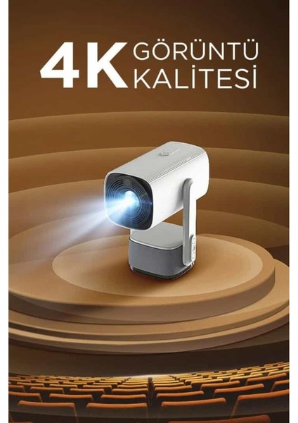 K2 Taşınabilir Sinema Projektörü 4K Şarjlı Bluetooth Akıllı Projeksiyon fırsatları