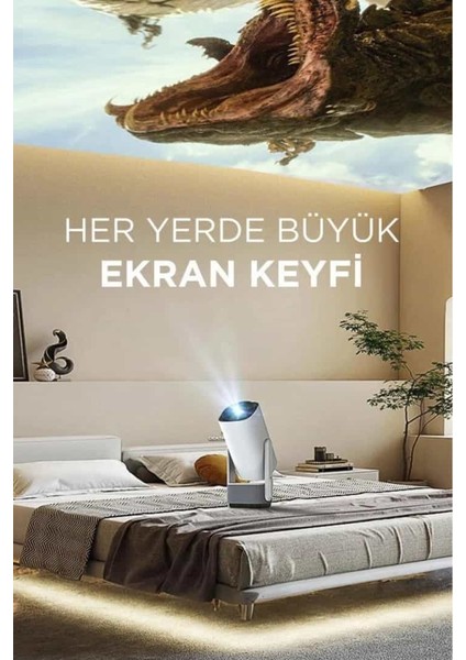 K2 Taşınabilir Sinema Projektörü 4K Şarjlı Bluetooth Akıllı Projeksiyon indirimleri