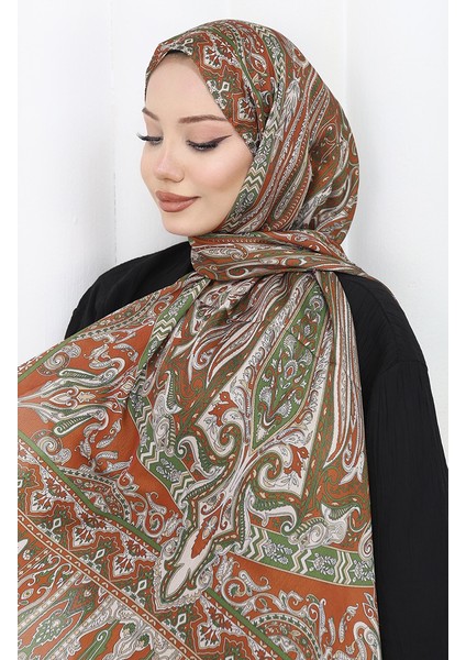 Etnik Desen Janjan Şal 70305-11 Kiremit