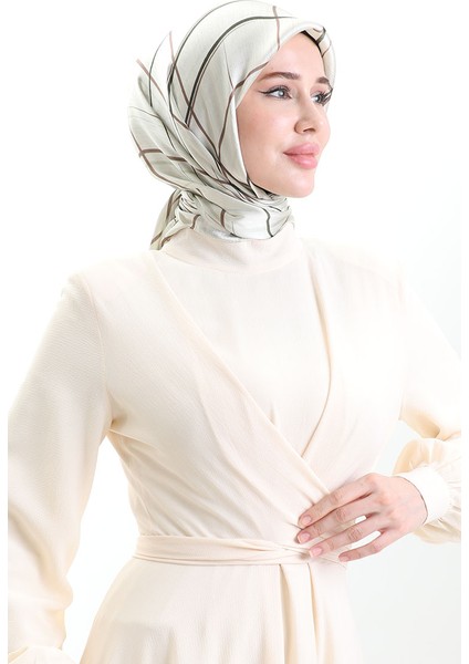 Desenli Jan Jan Eşarp 70315-03 Haki Kahverengi fiyatları