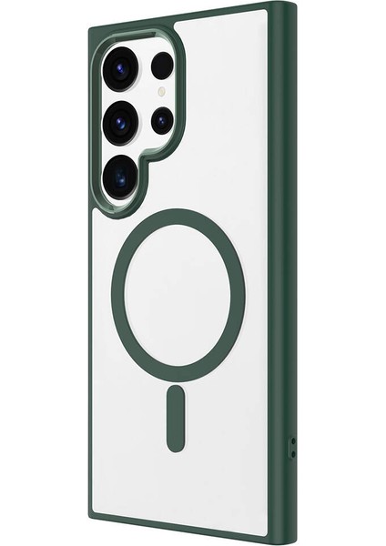 Galaxy S24 Ultra Kılıf M-Safe Şarj Özellikli Krom M-Safe Silikon Kapak