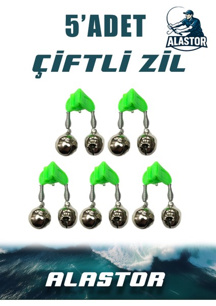 5'li Set Çiftli Plastik Zil Olta Zili Olta Kamışı Için Zil Fosfor Takılabilir Zil