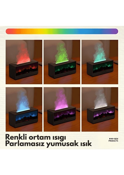 7 Renkli Şömine Hava Nemlendirici Aromaterapi Difüzör indirimleri