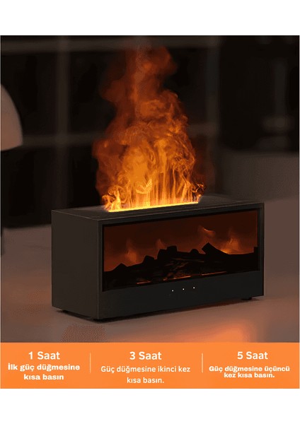 7 Renkli Şömine Hava Nemlendirici Aromaterapi Difüzör