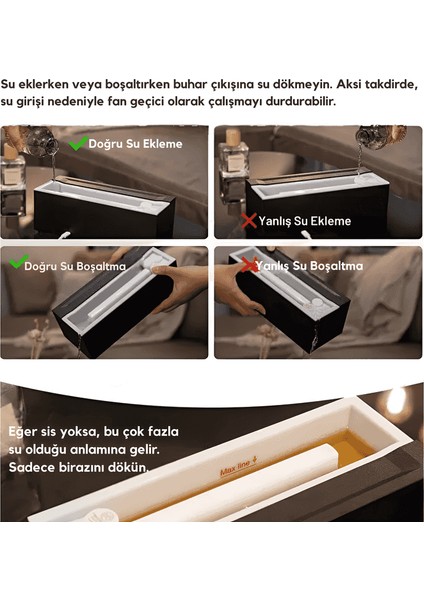 7 Renkli Şömine Hava Nemlendirici Aromaterapi Difüzör