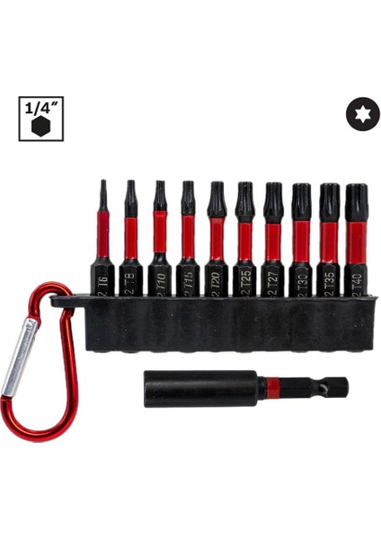 6442 Manyetik Torx Bits Uç Seti T6-T40 (11 Parça)