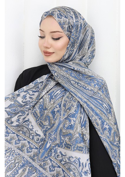 Etnik Desen Janjan Şal 70305-13 Indigo