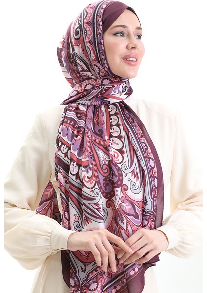 Etnik Desen Soft Şal 70295-01 Mürdüm