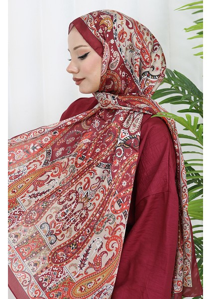 Etnik Desen Janjan Şal 70306-15 Bordo