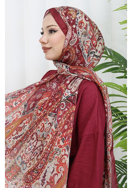 Etnik Desen Janjan Şal 70306-15 Bordo fiyatları