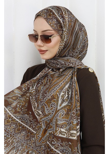 Etnik Desen Janjan Şal 70305-06 Kahverengi