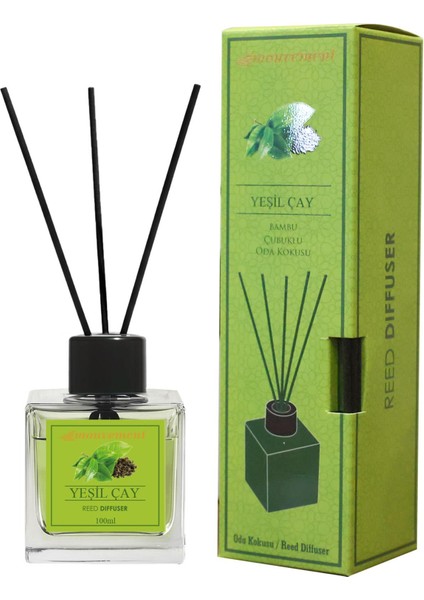 Yeşil Çay 100 ml Bambu Çubuklu Oda Kokusu – Rahatlatıcı ve Canlandırıcı Bir Atmosfer
