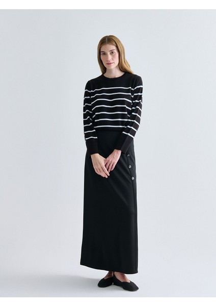 Yeni Sezon Bisiklet Yaka Çizgili Kadın Triko Kazak fiyatları