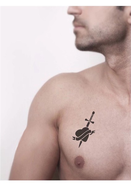 Hançer Kalp Tattoo Geçici Dövme Şablonları Kına Kalıpları fiyatları