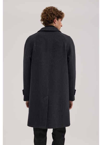 Antrasit Comfort Fit Bebe Yaka Yünlü Kaban fırsatları